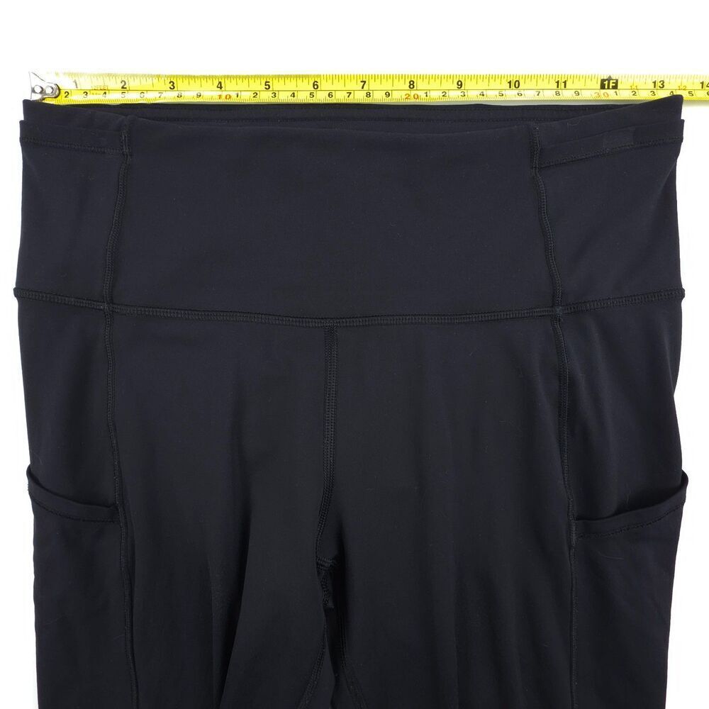 LULULEMON Fast & Free Crop II Nulux 19" Black Leggings Ankle Crop Athletic Nulux - Picture 3 of 6